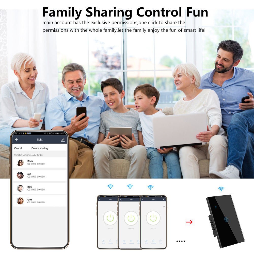 WiFi Bluetooth Tuya Smart Life Touch Smart Wall Switch - Image 5