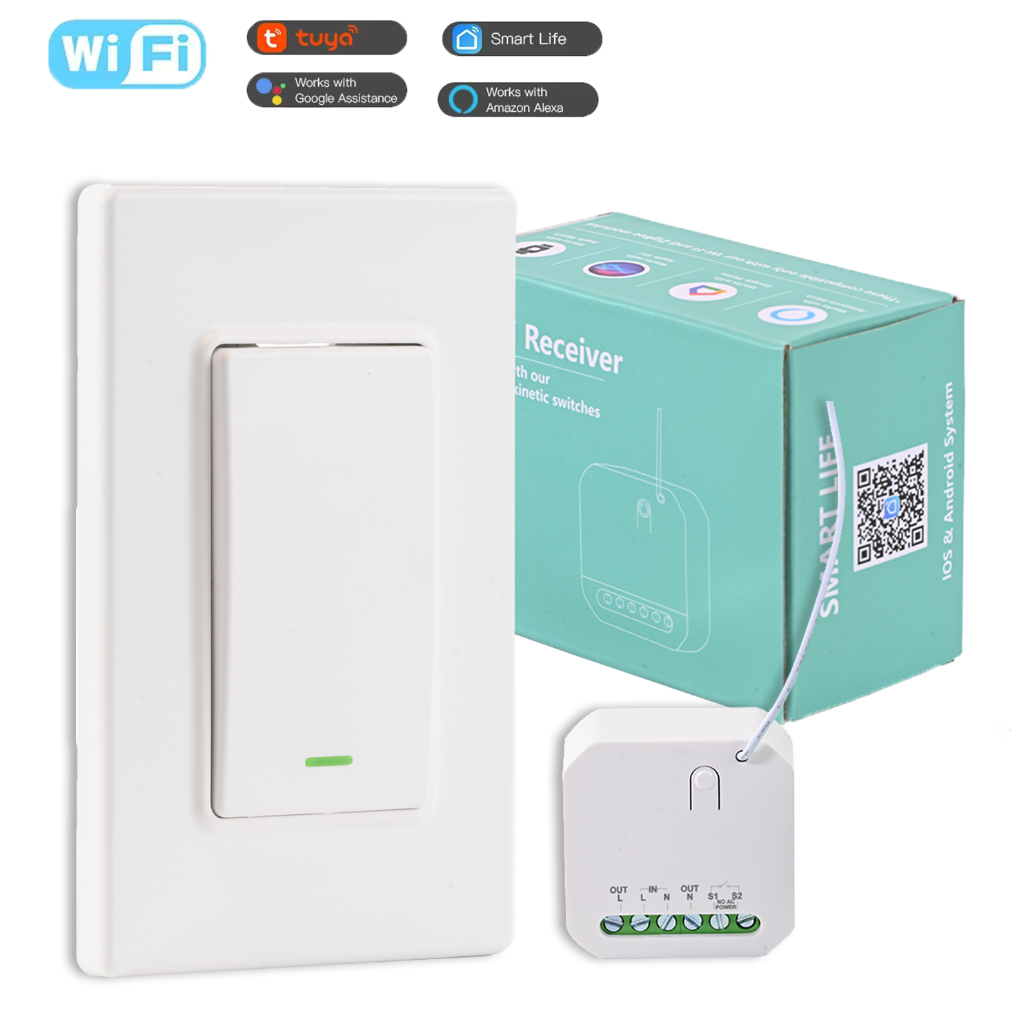 WiFi RF433 Tuya Smart Life Button Wireless Kinetic Smart Switch - Image 2