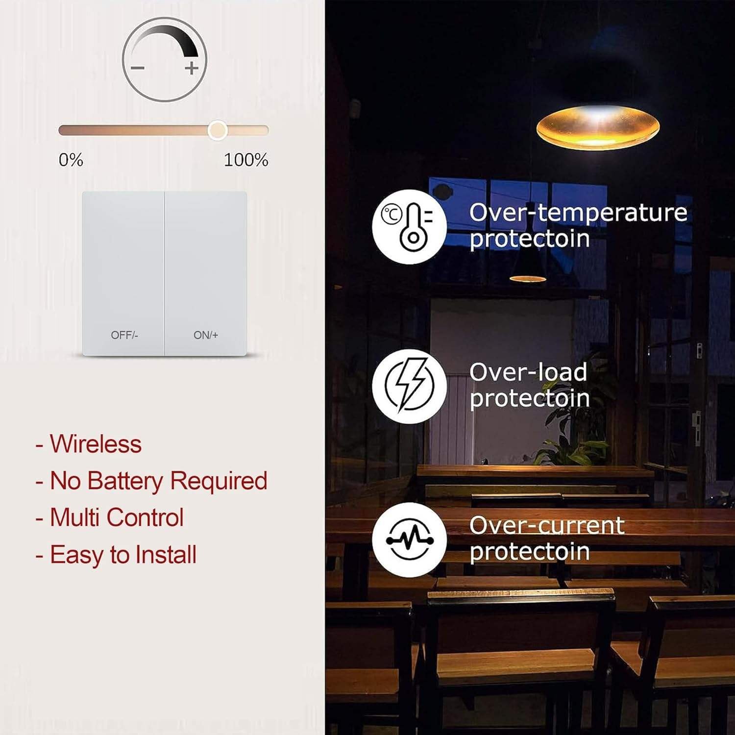 WiFi RF433 Tuya Smart Life Wireless Smart Kinetic Light Switch - Image 4