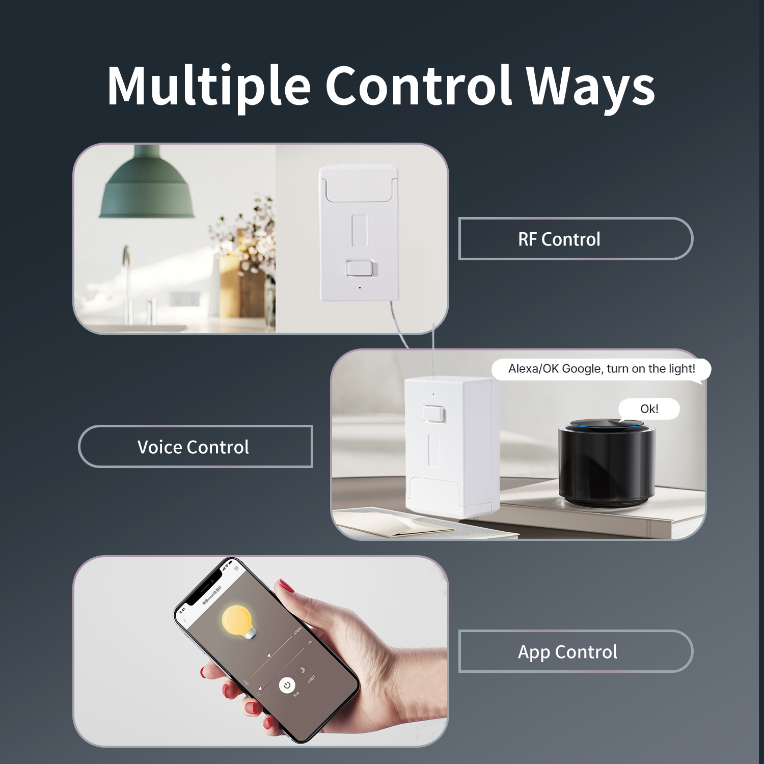 WiFi RF433 Tuya Smart Life Wireless Smart Kinetic Light Switch - Image 7