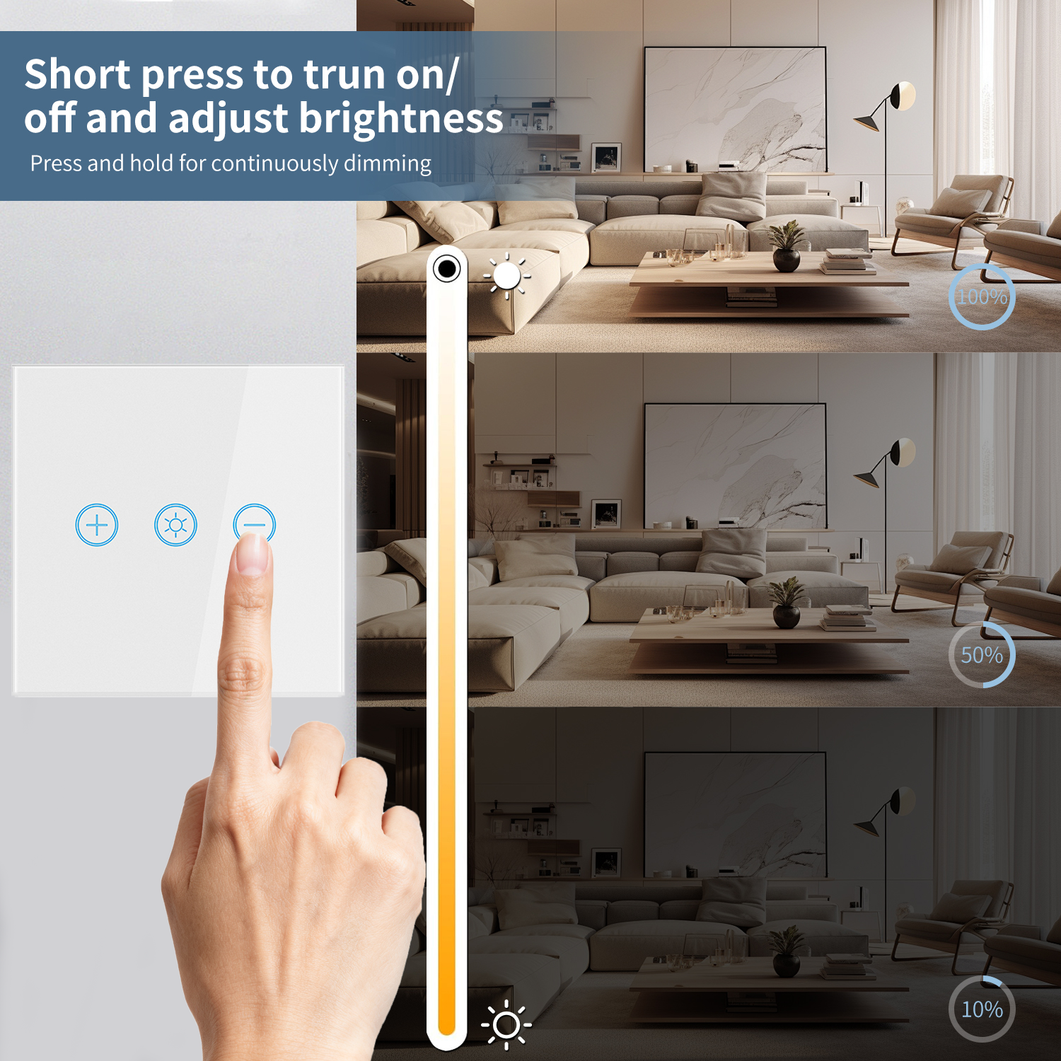 WiFi Bluetooth Tuya Smart Life Touch Dimmer Smart Switch - Image 4