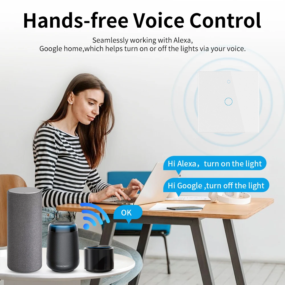 WiFi Bluetooth RF433 Tuya Smart Life Touch Smart Wall Switch - Image 4