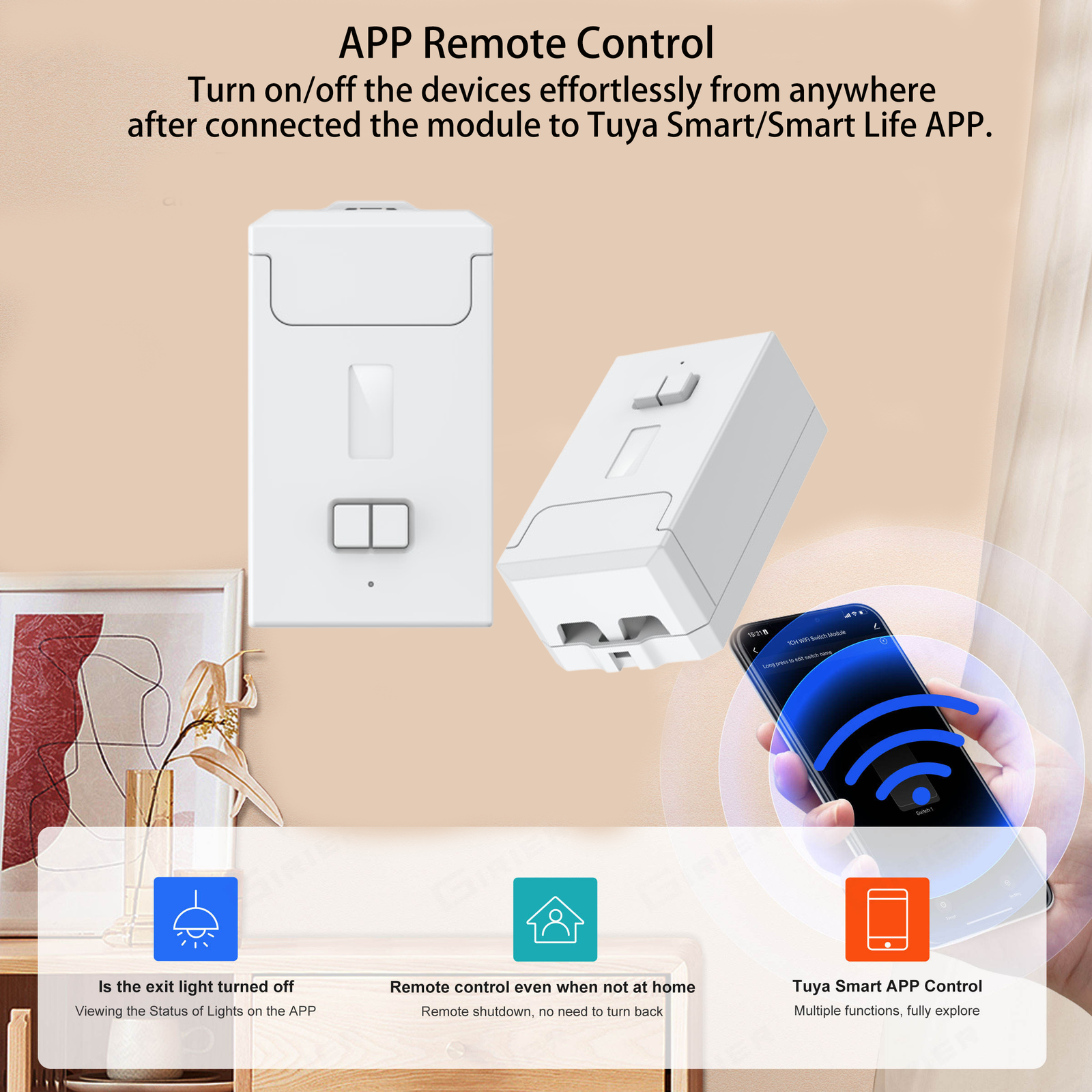 WiFi RF433 Tuya Smart Life Wireless Light Smart Switch Receiver - Image 6