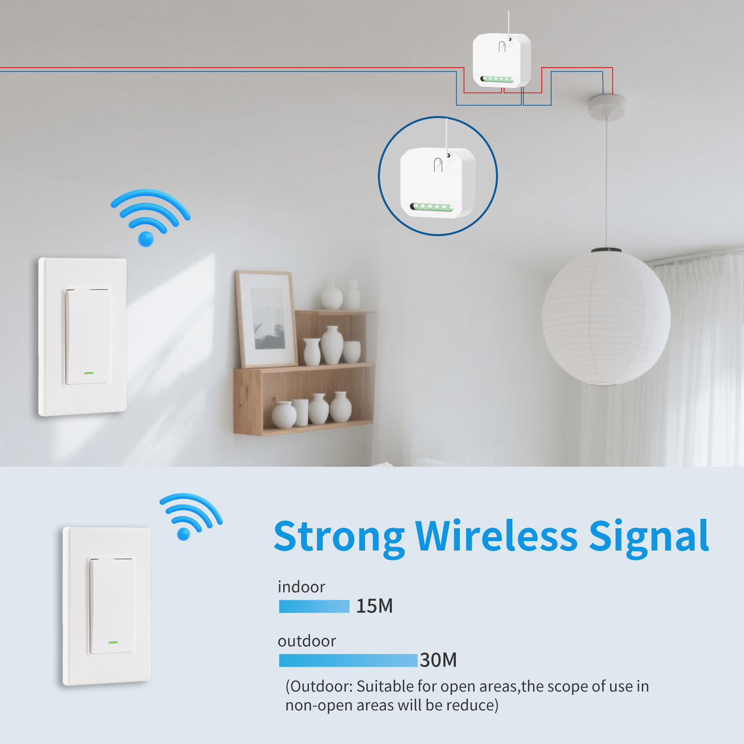 WiFi RF433 Tuya Smart Life Button Wireless Kinetic Smart Switch - Image 3