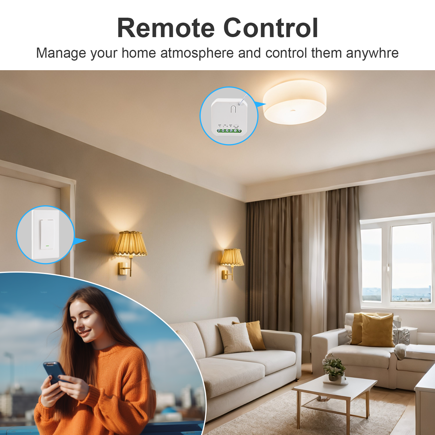 WiFi RF433 Tuya Smart Life Button Wireless Kinetic Smart Switch - Image 4