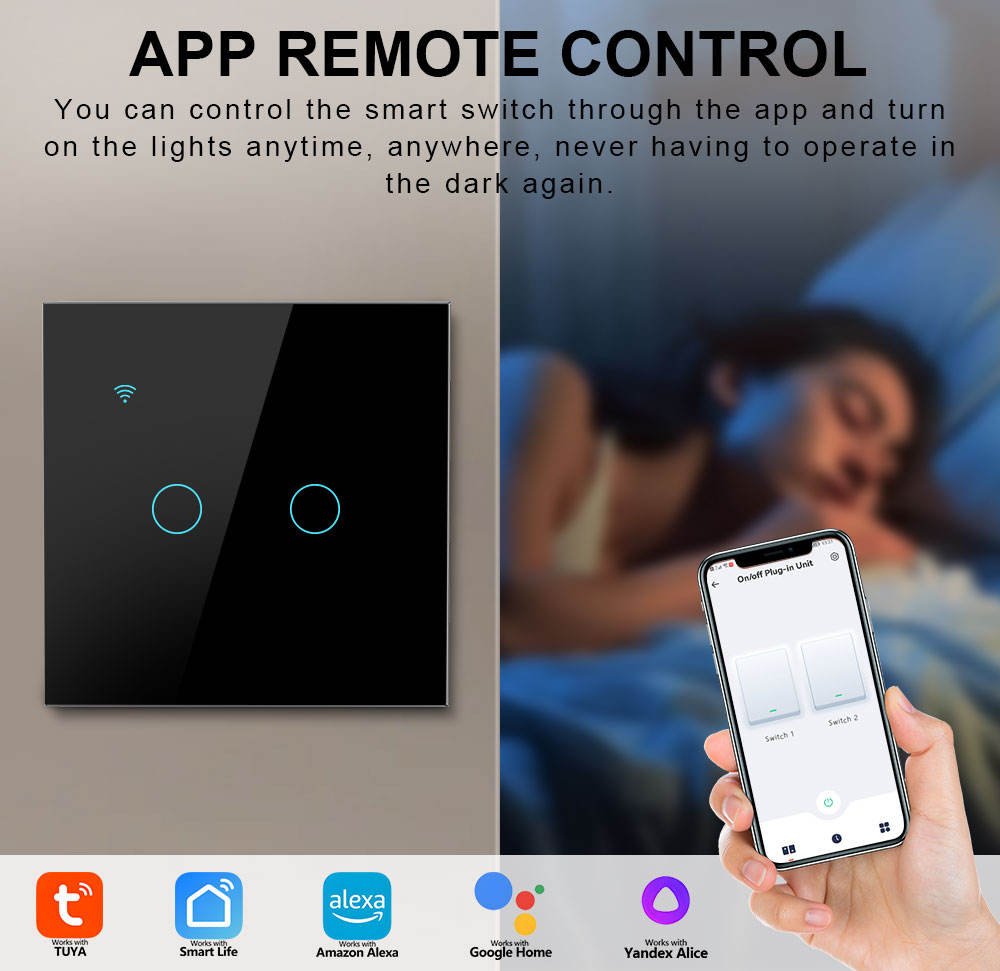 WiFi Bluetooth Tuya Smart Life Touch Light Smart Wall Switch - Image 2