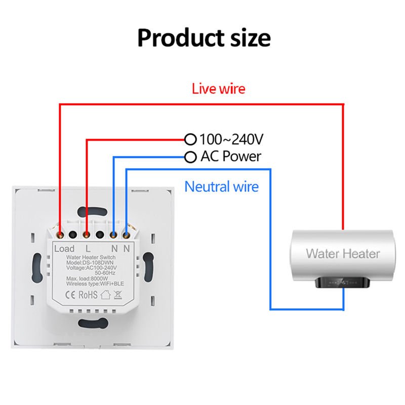 WiFi Bluetooth Tuya Smart Life Water Heater Button Smart Switch - Image 6