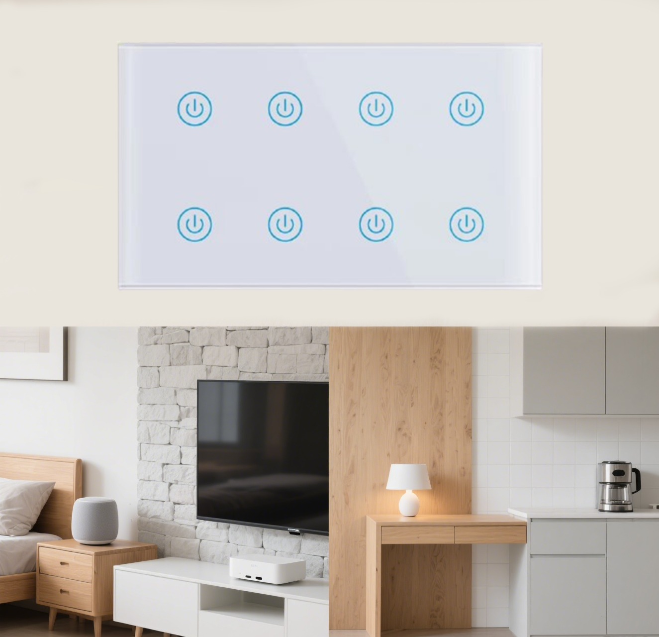 WiFi Bluetooth Tuya Smart Life Touch 8 Gang Smart Wall Switch - Image 2