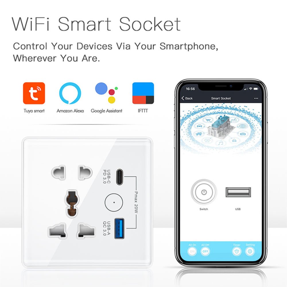 Type A+C WiFi Tuya Smart Life Durable Smart Socket - Image 5
