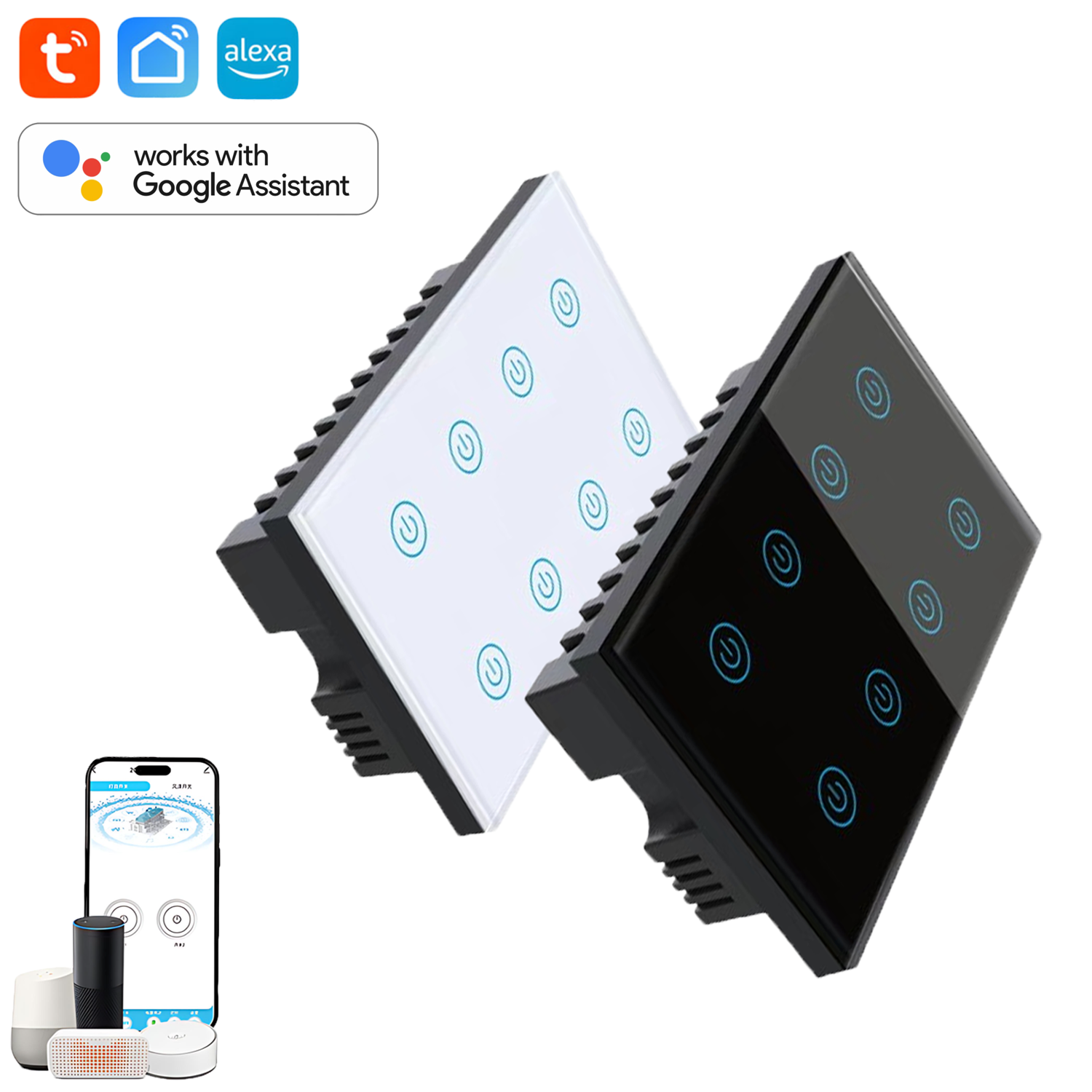 WiFi Bluetooth Tuya Smart Life Touch 8 Gang Smart Wall Switch - Image 3