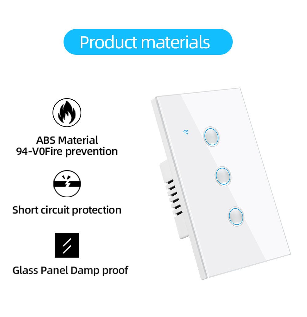 WiFi Bluetooth Tuya Smart Life Smart Glass Wall Light Switch - Image 3