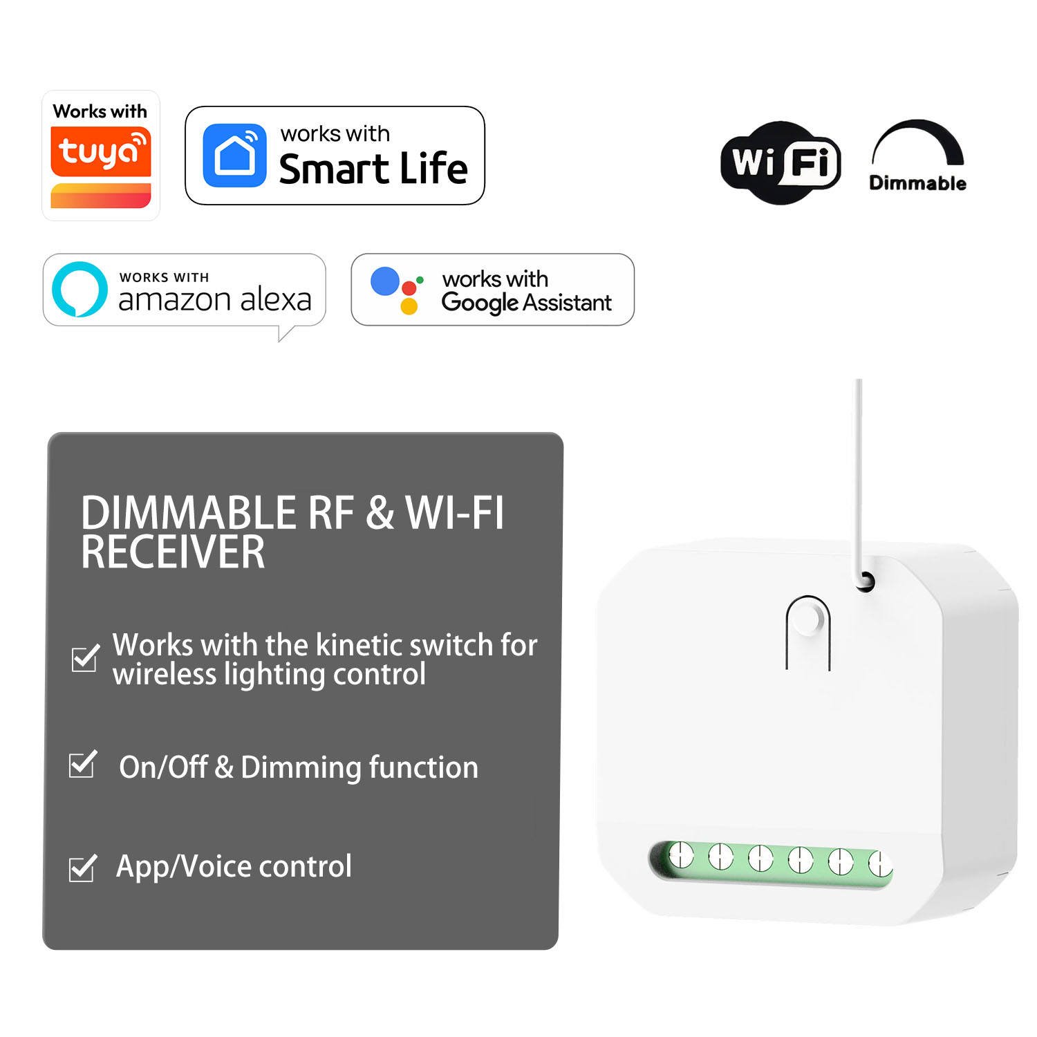 WiFi RF433 Tuya Smart Life Wireless Smart Kinetic Light Switch - Image 3