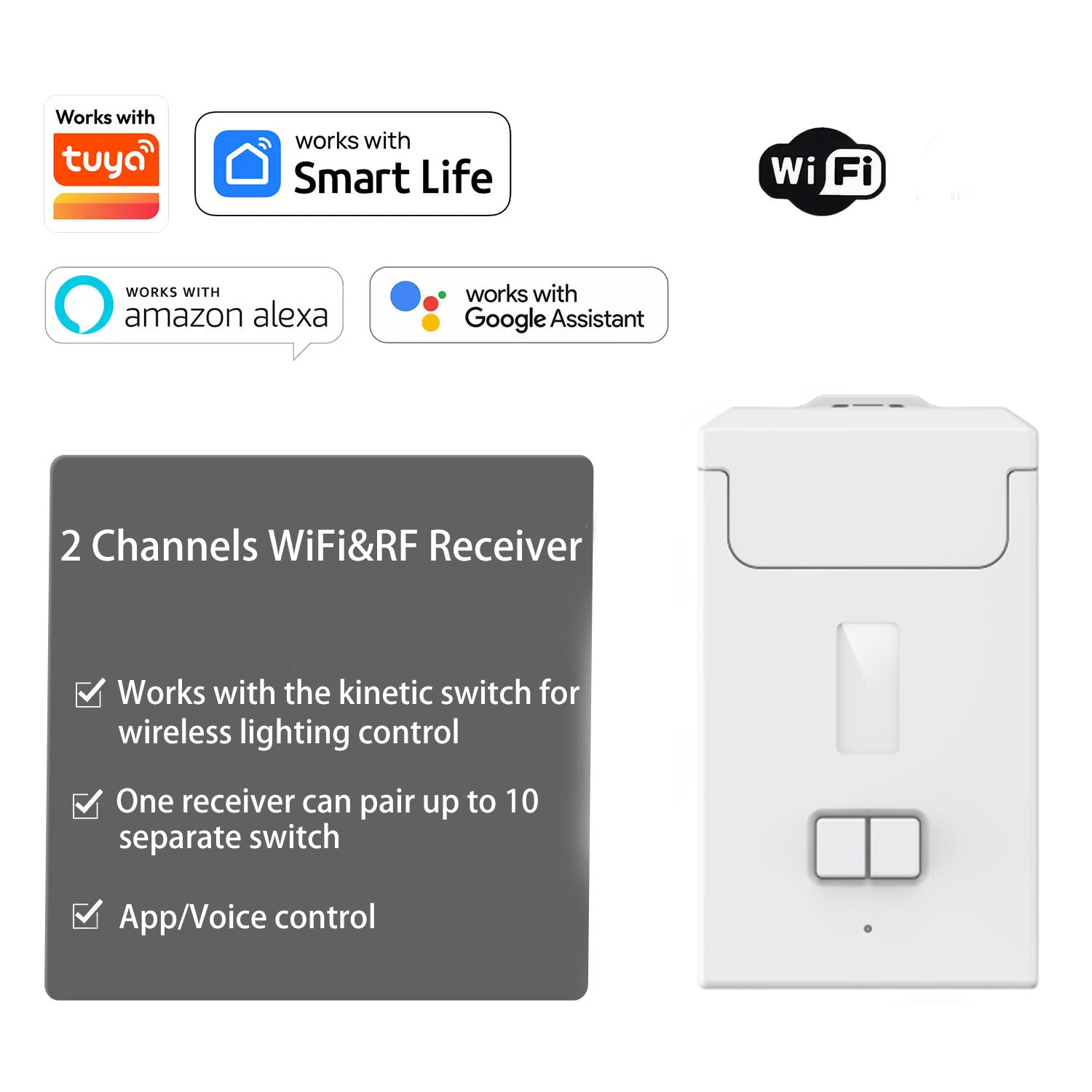 WiFi RF433 Tuya Smart Life Wireless Light Smart Switch Receiver - Image 3