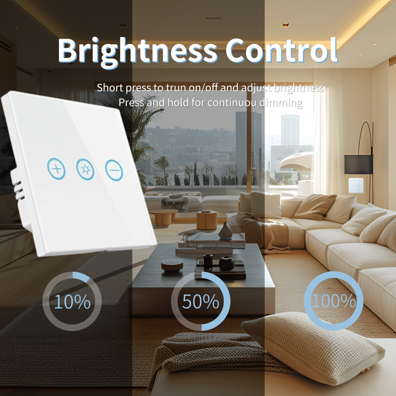 WiFi Bluetooth Tuya Smart Life Touch Dimmer Smart Switch - Image 8