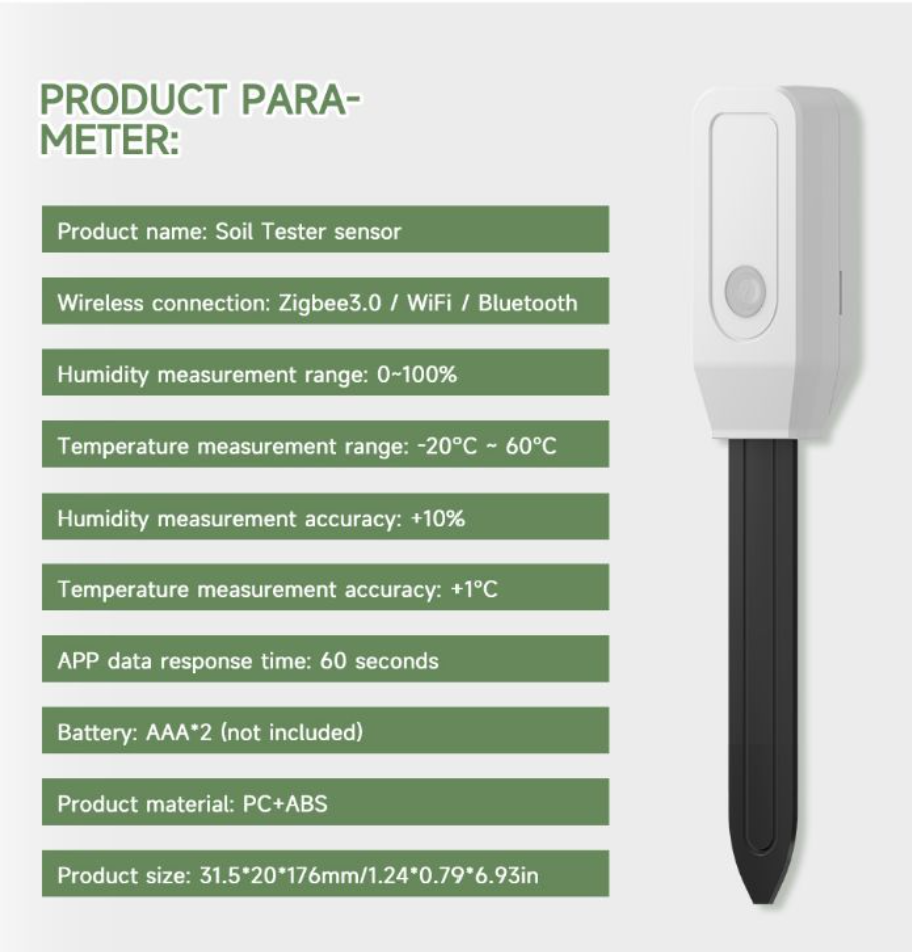 WiFi Zigbee Tuya Smart Life Moisture Temperature Soil Sensor - Image 12